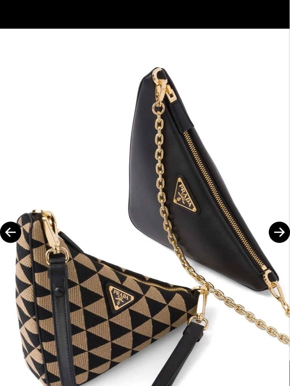 Prada Black and Beige Triangle Shoulder Bag - Picture 5 of 11